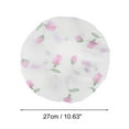 thumbnail image 2 of Unique Bargains 3 Pcs Flower Single Layer Shower Cap for Bathroom White Pink PEVA, 2 of 6