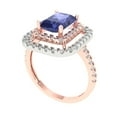 thumbnail image 2 of Clara Pucci 14K Rose/White Gold 2.62ct Tanzanite Halo Ring for Women, 2 of 8