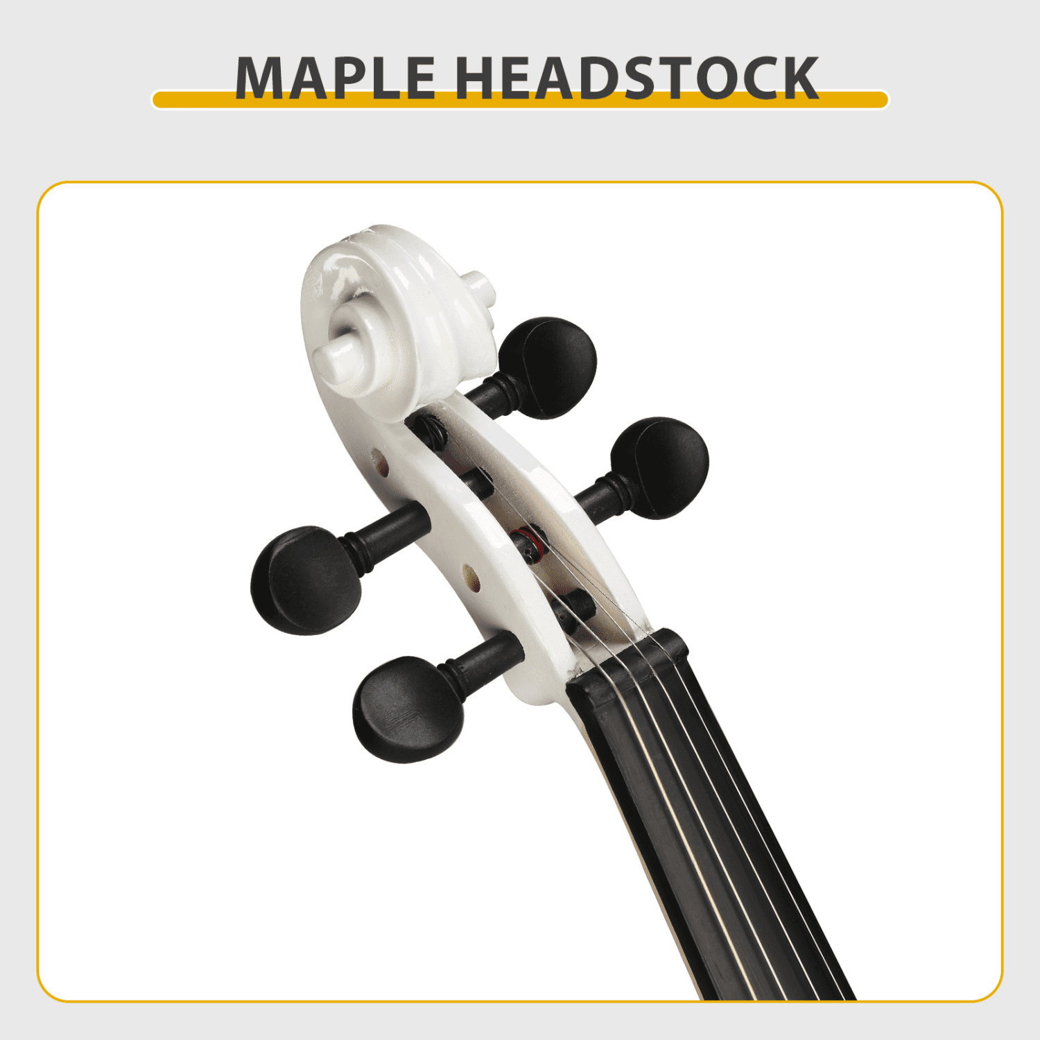 Hassch Electric Violin 4/4, Full Size Silent Violin Set for Adults Beginner, Fiddle with Case, Bow, Rosin, Headphones and Connecting Line, White