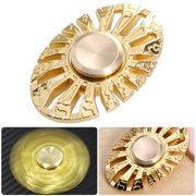 (TENVOLTS) Golden Aluminum Metal Tri Hand Finger Spinner Fidget EDC Desk Toy Gyro