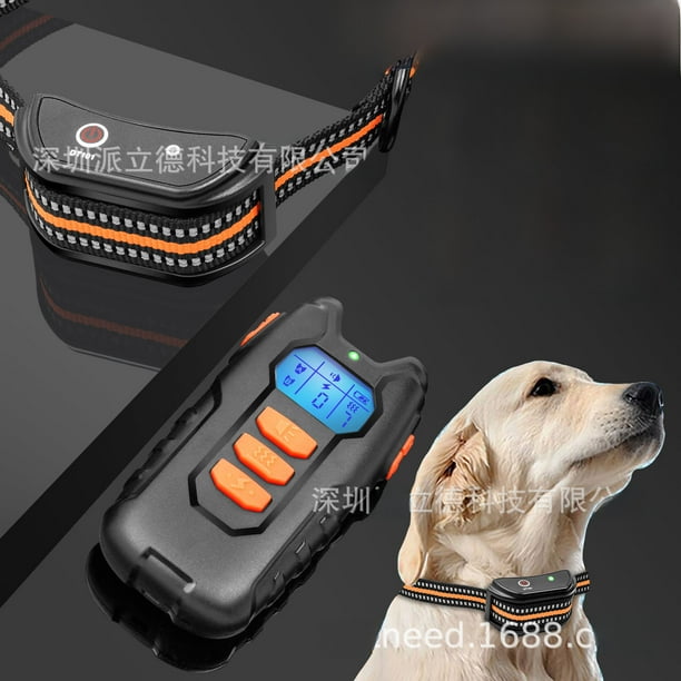 Entrenador de perros con control remoto, automático, antiladridos, carga, resistente al agua, 300 metros, anillo para el cuello con descarga eléctrica