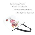 thumbnail image 3 of FORMRS Womens Canvas Tote Bag with Zipper Inner Pocket Shoulder Handbag, Strawberry Ice Cream Pattern, 3 of 7