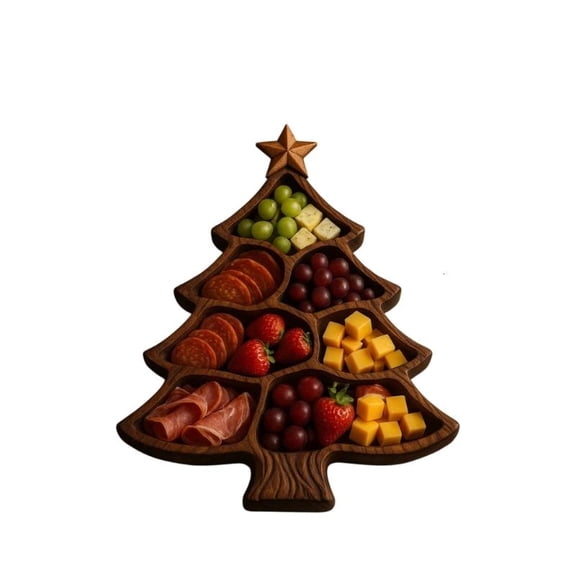 Christmas Tree Serving Tray Platter Charcuterie Board for Cheese Food Fruit