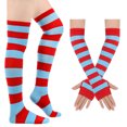 thumbnail image 3 of WJOSBXT 2026 Women's Striped Over Knee Thigh High Socks With Arm Warmer Fingerless Gloves Set for Halloween Christmas, 3 of 9