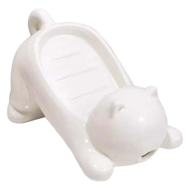 Lindo gato soporte for jabonera autodrenante for ducha de baño, mantiene el jabón seco y las encimeras limpias