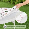 thumbnail image 5 of White Christmas Gingerbread Man Pattern Round Fitted Tablecloth with Elastic Edge,Dining Table Cover Waterproof,Outdoor Round Tablecloth for Camping,Dining,Indoor and Outdoor, 5 of 7