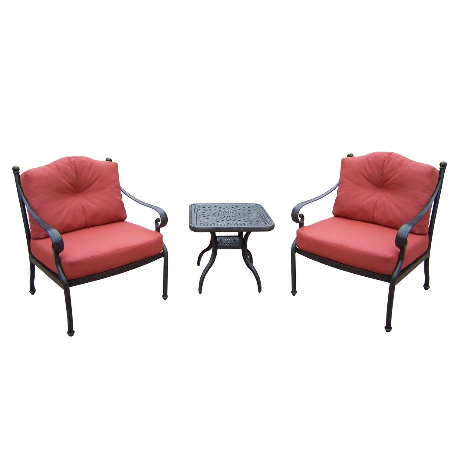 3-Piece Aged Black Finish Aluminum Outdoor Furniture Patio ...