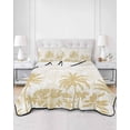 thumbnail image 3 of Palm Trees Twin Size Down Alternative Comforter, Lightweight Comforter Quilt Bedding Set with Pillow Shams Yellow Tropical Plants Summer Forest Scenery All Seasons Bed Comforter Duvet Insert 68"x86", 3 of 7