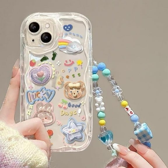 Bestroad Cute Phone Case for iPhone 13 Case with Cute Bear Heart Charm Phone Case
