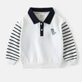 thumbnail image 2 of HAOTAGS Boys Color Block Polo,Stand Collar Fake Two-Piece School Uniform Button Up Polo Tops Silver 18-24 Months, 2 of 3
