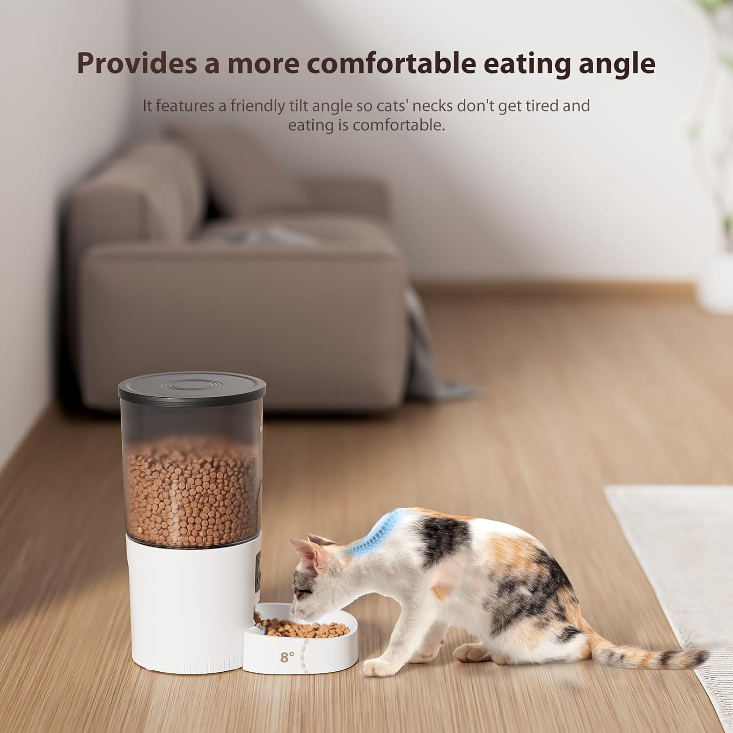 Automatic Cat Feeder 5L Large Capacity Timed Food Dispenser with Dual Power Programmable Portion Control for Small Pets