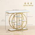 thumbnail image 3 of HOMCOM Table d'Entrée 39,4 Pouces avec Étagères de Rangement, Table Console Industrielle, 3 of 10