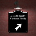 thumbnail image 2 of Accessible Laundry 45 degree Up Right Arrow BLACK Aluminum Composite Sign, 8.5"x10", 2 of 9