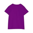thumbnail image 3 of Cethrio Big Girls T Shirts, Crewneck Solid Color Short Sleeve Casual Summer Tops Purple Size 7-8 T, 3 of 5
