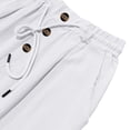 thumbnail image 6 of Men's Linen Pants Lightweight Drawstring Elastic Waist Pockets Loose Fit Straight Legs Summer Beach Yoga White 3XL, 6 of 8