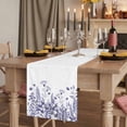thumbnail image 6 of Purple Spring Floral Cotton Linen Table Runner for Dining Kitchen, Watercolor Elegant Pastoral Flowers Wedding Outdoor Party Tablerunners, Dresser Scarf Coffee Tablecloth Runners 13x90 Inches, 6 of 8