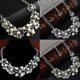 thumbnail image 3 of Gargantilla de lujo Farfi para mujer, collar de cadena corta con huecos y hojas de perlas sintéticas, joyería, plata, 3 of 5