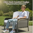 thumbnail image 6 of Toject 5 Pieces Outdoor Patio Furniture Set, High Back Conversation Set with Swivel Chairs, All-Weather Wicker Furniture Set for Porch, Balcony (Gray), 6 of 11