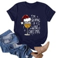 thumbnail image 3 of Christmas Shirts for Women Novelty Cartoon Print Glass Graphic T Shirt Plus Size Crew Neck Short Sleeve Casual Tee Tops XXL, 3 of 4