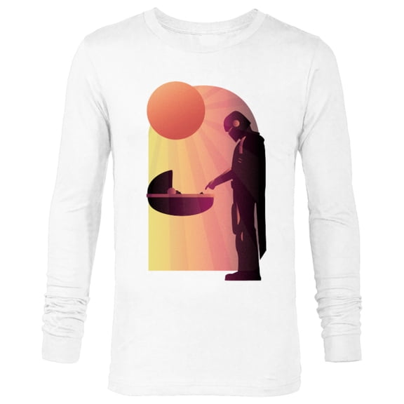 Star Wars The Mandalorian The Child Discovery Silhouette - Long Sleeve T-Shirt for Men - Customized-White