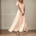 thumbnail image 3 of WILLBEST Vestido Largo De Mujer Con Cuello En V, Manga Corta, Cintura Alta, Estilo Bohemio, Para Verano, Vacaciones, Playa, Fluido, 3 of 3