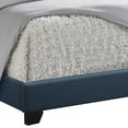 thumbnail image 2 of Fabric Eastern King Bed with Geometric Pattern Nailhead Trims, Teal Blue, 2 of 5