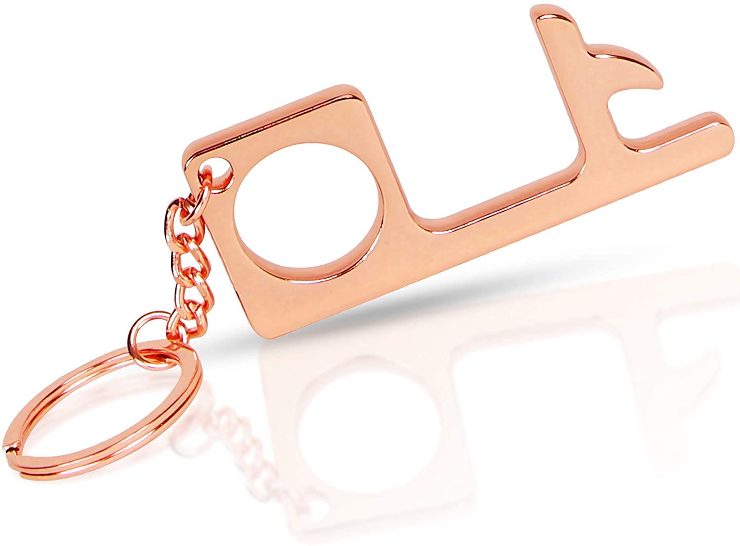 NoTouch Copper Door Opener Touchless Multitool Keychain with Bottle