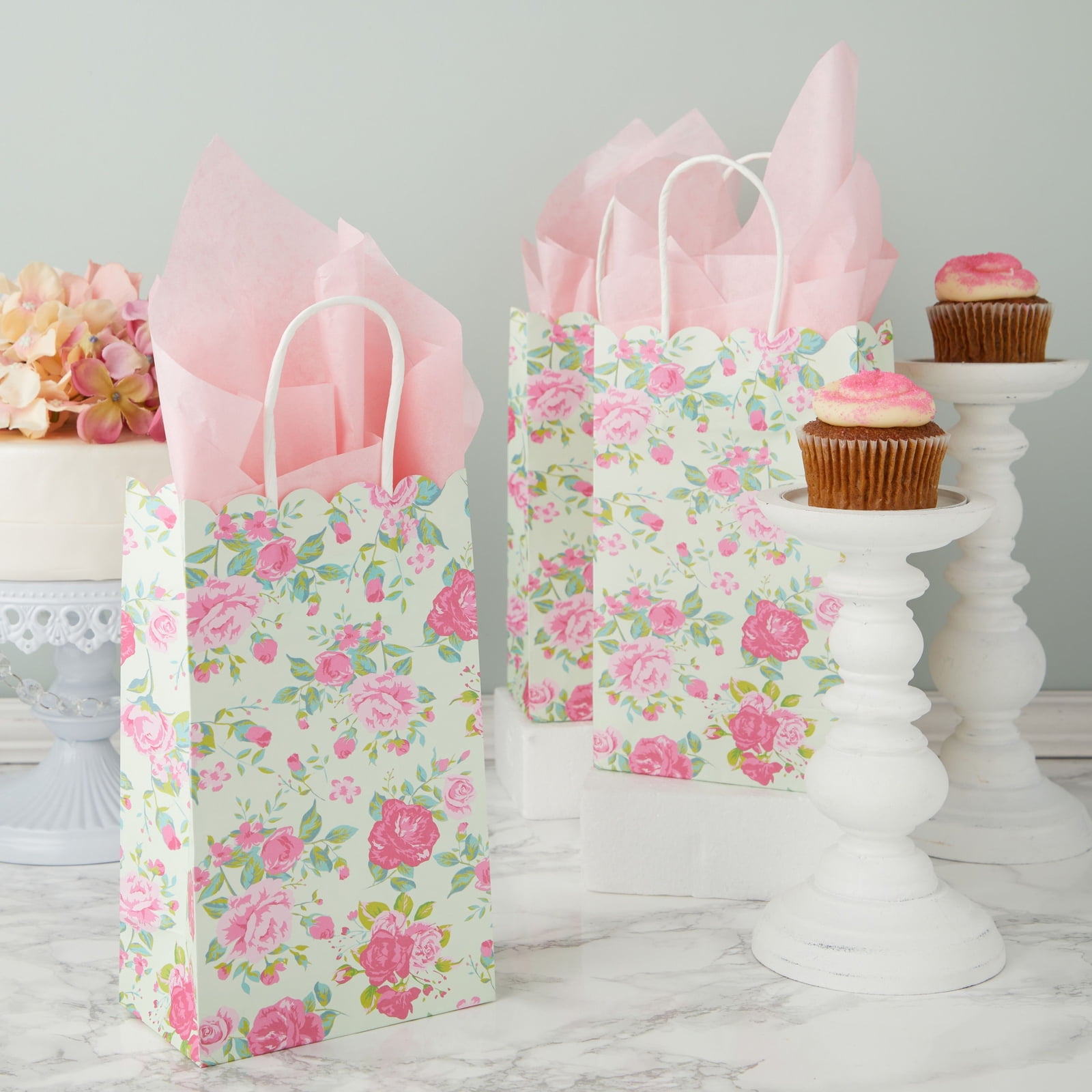 floral party favor bags