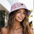 thumbnail image 4 of Dalix Butterfly Tie Dye Bucket Hat Cotton Embroidery Casual Outdoor Style Womens in Tie Dye Pink M Medium, 4 of 5