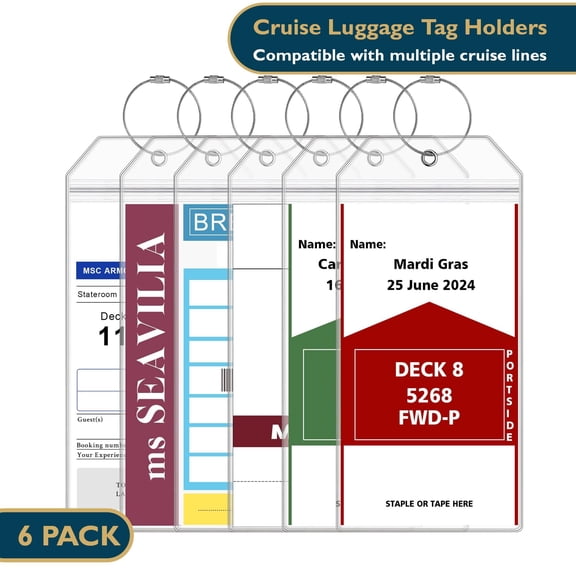 Portaetiquetas para Equipaje de Crucero ComfiTime Paquete de 6 Transparentes e Impermeables