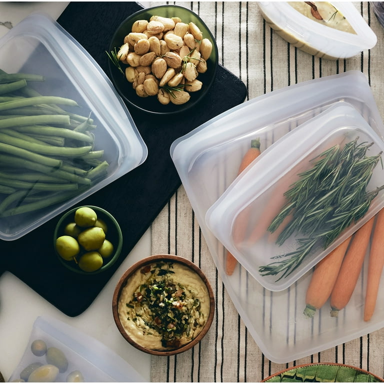 Stasher Premium Silicone Reusable Food Storage Bags, 4-Pack, Clear