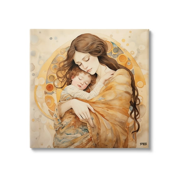 Stupell Industries Traditional Mother & Child Abstract Painting Gallery Wrapped Canvas Art Print Wall Art, 17 x 17