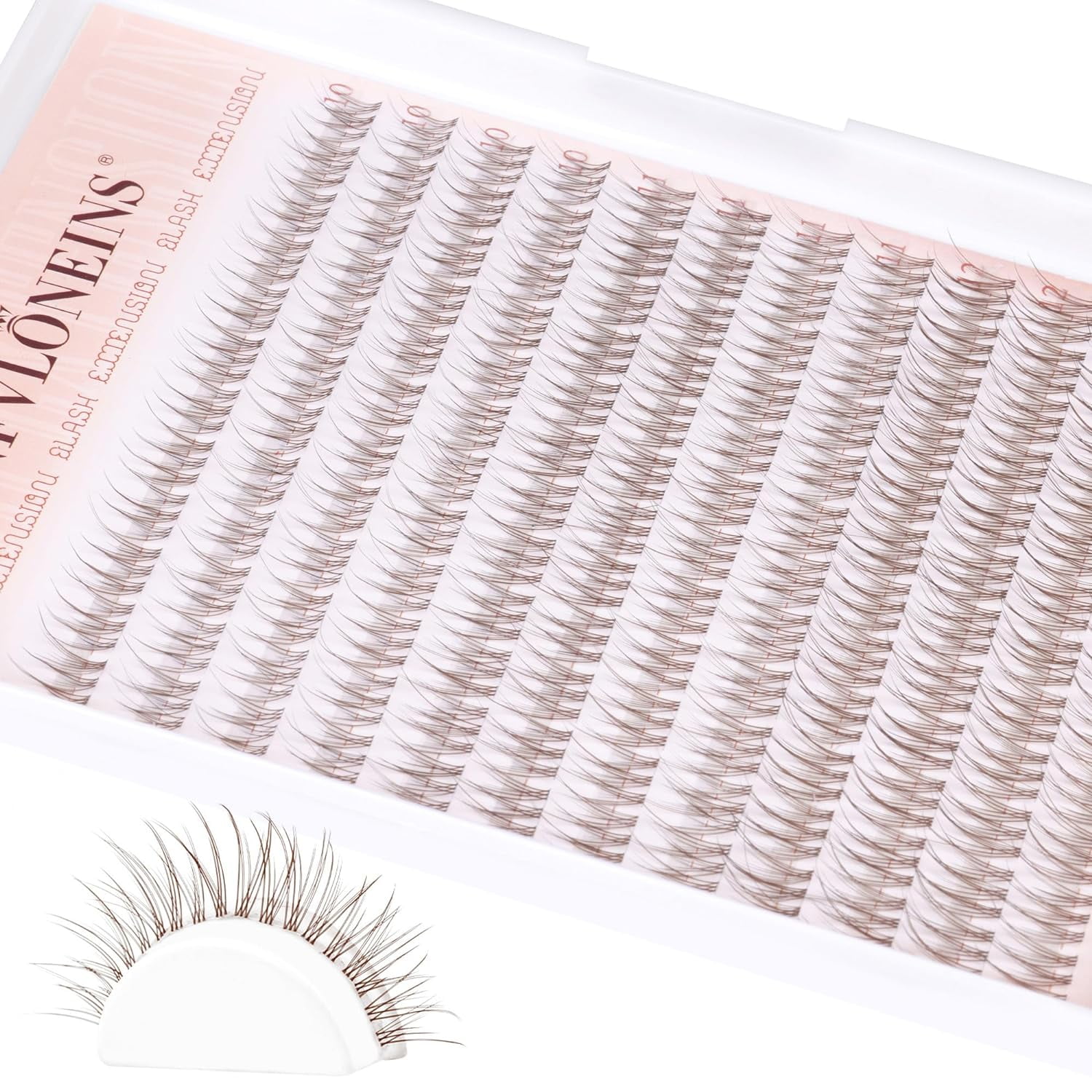 Natural Lash Extension Kit 168Pcs Lash Clusters Kit Wispy Eyelash Extensions 9-12MM Individual Lashes Extensions with Bond and Seal Lash Glue and Eyelash Extension Tweezers DIY at Home
