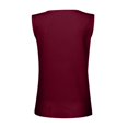 thumbnail image 6 of Women's Fashion Solid Color V-Neck Sleeveless Button Front Knitted Tank Top for Casual and Layered Outfits,Wine,S, 6 of 7