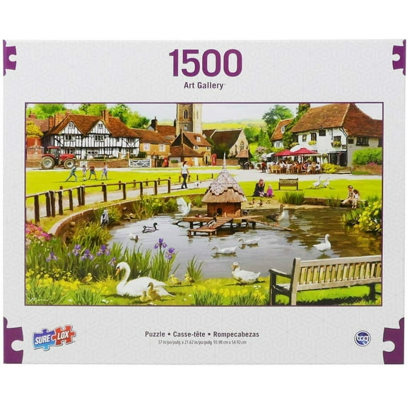 1,500 Piece Jigsaw Puzzle - Art Gallery Swans in The Park (37" x 21.62")