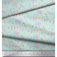 thumbnail image 3 of Soimoi Green Poly Georgette Fabric Cupcake Party Printed Fabric 1 Yard 52 Inch Wide, 3 of 3