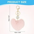 thumbnail image 2 of Uxcell Faux Fur Pom Pom Keychain Artificial Cute Puff Ball Keychain Heart Fluffy Charm Plush Pendant Light Pink, 2 of 6