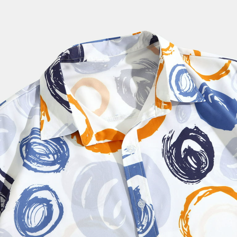 VSSSJ Hawaiian Shirts for Men Fitted Fashion Print Button Down