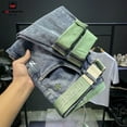 thumbnail image 1 of Pantalones vaqueros ajustados para hombre, ropa de calle de lujo coreana, ropa de diseñador de longitud completa, moda elegante, cómoda, 1 of 5