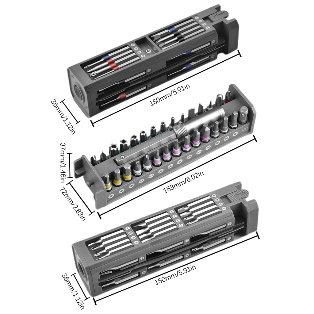 Milue 30/40/44 in 1 Universal Precision Screwdriver Set Magnetic Repair Tool Kits