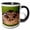 Black/White, variant on 3drose, Crowned Tree Frog., 11oz Two-tone Yellow Mug