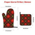 thumbnail image 2 of Fotbe Christmas Plaid Flower for 4Pcs Oven Mitts and Pot Holders, 500℉ Heat Resistant Oven Mitts , Non-Slip Silicone Surface Safe for Baking, Cooking, BBQ, 2 of 6