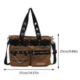 thumbnail image 2 of Bolso de mano Punk Rock para mujer con cadena bolso gótico de lona ​​bolso femenino para exteriores, 2 of 9