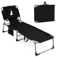 thumbnail image 1 of Costway Chaise Longue de Plage Extérieure Pliante avec Oreiller Noir, 1 of 9