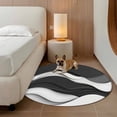 thumbnail image 2 of Round Rugs 7Ft, Black Grey Ombre Round Area Rug Washable Indoor Throw Carpet, Abstract Moire Art Modern Geometric Large Non Slip Circle Rug for Dining Room Playroom Home Decor Aesthetic, 2 of 8
