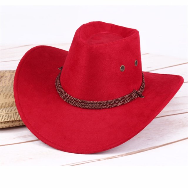 Jusqu'à 10 $ Casquettes de Baseball Rouges Hommes Femmes Chapeau de Cowboy Casquette Western Bord Grand Chapeau de Soleil Hiver