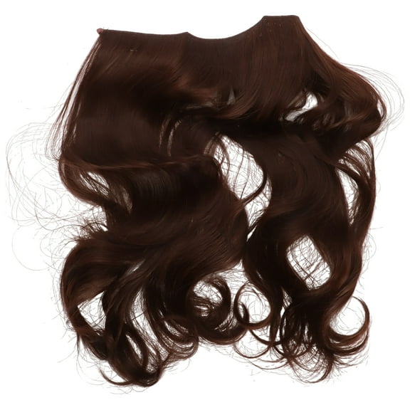 Unique Bargains Big Wavy Hair Hair Extensions High Temperature Fiber 16in Hair Extension Tape Dark Brown