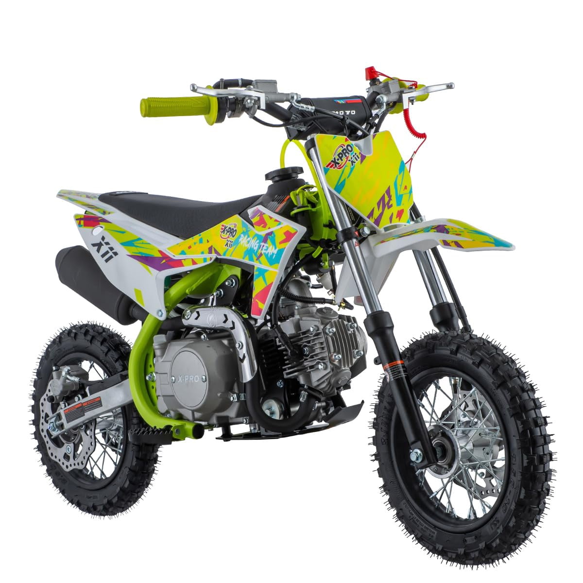 X-Pro Brand New X11 110cc Dirt Bike Gas Dirt Bike Pit Bikes Youth Dirt Pitbike with Automatic Transmission, Electric Start, 10"/10" Tires!