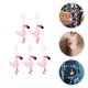 thumbnail image 5 of 5pcs encantadores flamencos peluches colgantes decorativos dibujos animados animales llavero decoración, 5 of 6