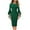 Green, variant on qolati Womens 3/4 Bell Sleeve Church Dresses Vintage Crewneck Cocktail Party Midi Wrap Dress Elegant Bodycon Business Work Pencils Dress